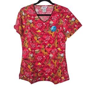 NEW Tooniforms S Scooby Doo Valentines Day Modern Classic Scrub Top Fandom